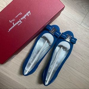 Salvatore Ferragamo Saphire Suede Ballet Flats